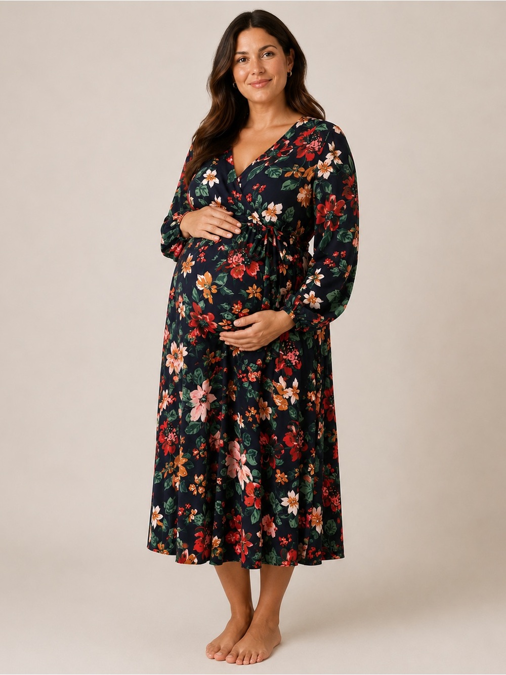 Old Navy Floral Maternity Dress Size Medium